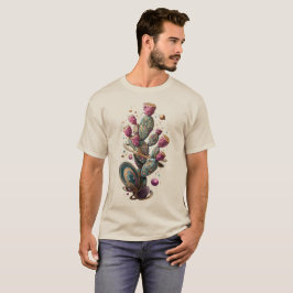 Camiseta arte de cacto do deserto cósmico