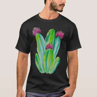 Camiseta Arte de Cacto em Aquarela
