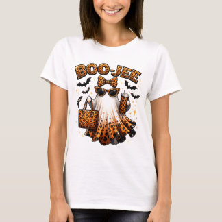 Camiseta Arte de Café de Halloween Fantasma com Estampa de