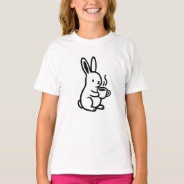 Camiseta Arte de café do coelho sentado simples