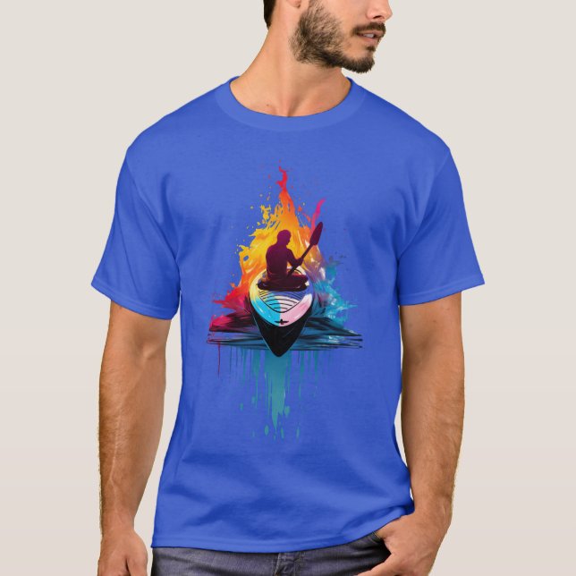 Camiseta Arte de Caiaque Esporte de Caiaque para Caiaqueiro (Frente)