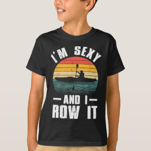 Camiseta Arte de Caiaque Legal Para Homens Mulheres Remando