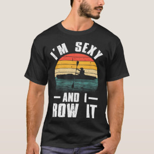Camiseta Arte de Caiaque Legal Para Homens Mulheres Remando