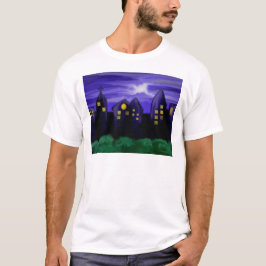 Camiseta Arte de canvas do arranha-céu noturno