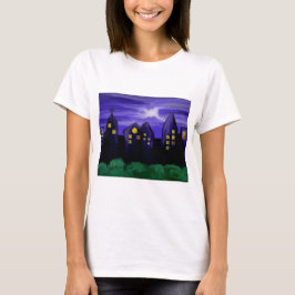 Camiseta Arte de canvas do arranha-céu noturno