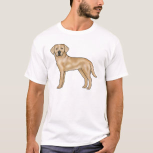 Camiseta Arte de Cão-de-Cartoon Amarelo Labrador Retriever
