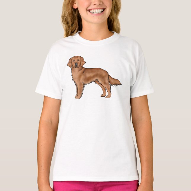 Camiseta Arte de Cão de Ouro Vermelho Retriever Bonito (Frente)