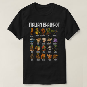 Camiseta Arte de Caráter Engraçado com Memória do Brainrot 