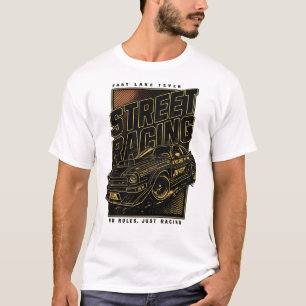 Camiseta Arte de Carro Esportivo Retro Fast Lane Fever