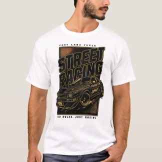 Camiseta Arte de Carro Esportivo Retro Fast Lane Fever