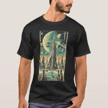 Arte de cartão-postal de cidade alienígena futuris