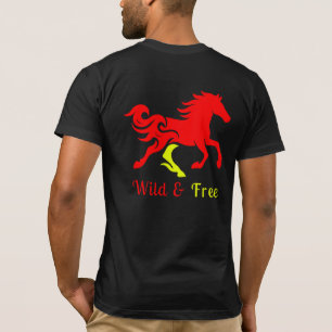 Camiseta Arte de Cavalo Selvagem e Livre