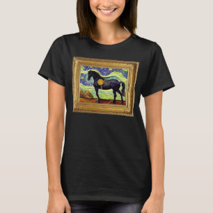 Camiseta Arte de Cavalos Pós-Impressionismo Artista Pintura