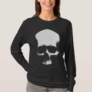 Camiseta Arte de Caveira Monocromática