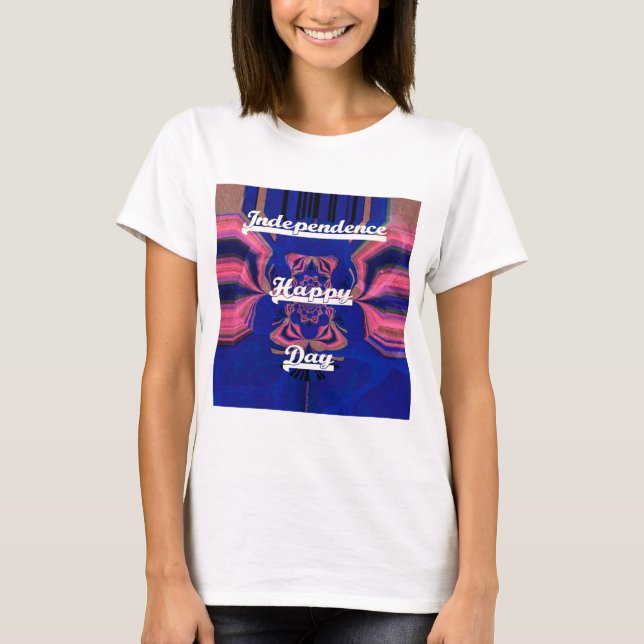 Camiseta Arte de Celebração do Dia da Independência do abst (Frente)