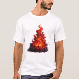 Camiseta Arte de Chama Giratória