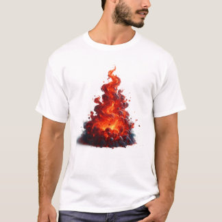 Camiseta Arte de Chama Giratória