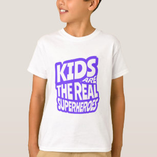 Camiseta Arte de Citação: Crianças São os Verdadeiros Super