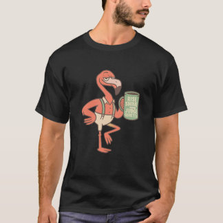 Camiseta Arte de Citação de Café Flamingo Engraçado