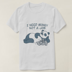 Camiseta Arte de Citação de Panda Preguiçoso Divertido Prec