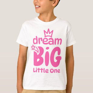 Camiseta Arte de Citação Doce Sonhe Grande Pequeno Um