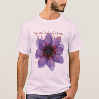 Camiseta Arte de Citação Motivacional Floral de Flores de C