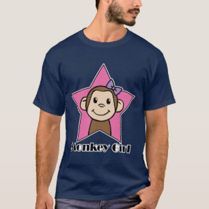 Camiseta Arte de Clipe de Desenho Animado Menina Macaco Sor