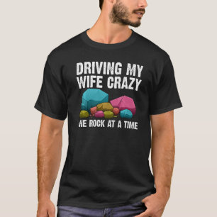 Camiseta Arte de Coleta de Rochas para Homens Pai Geologia