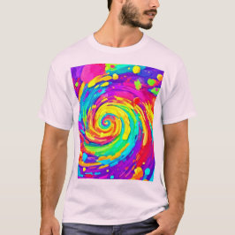 Camiseta Arte de Coloração Espiral Vibrante