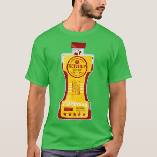 Camiseta Arte de Comida de Vetor de Garrafa Ketchup