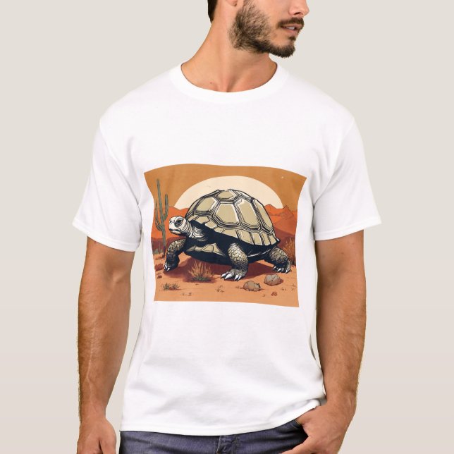 Camiseta Arte de conceito de uma grande tartaruga em Arid S (Frente)