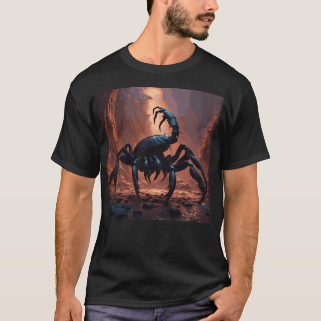 Camiseta Arte de constelação Zodiac Escorpião de Profundida (Frente)