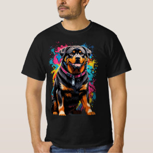 Camiseta Arte de Cor do Rottweiler