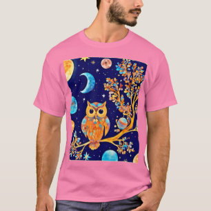 Camiseta Arte de Coruja de Outro Mundo: Maravilhas Celestia