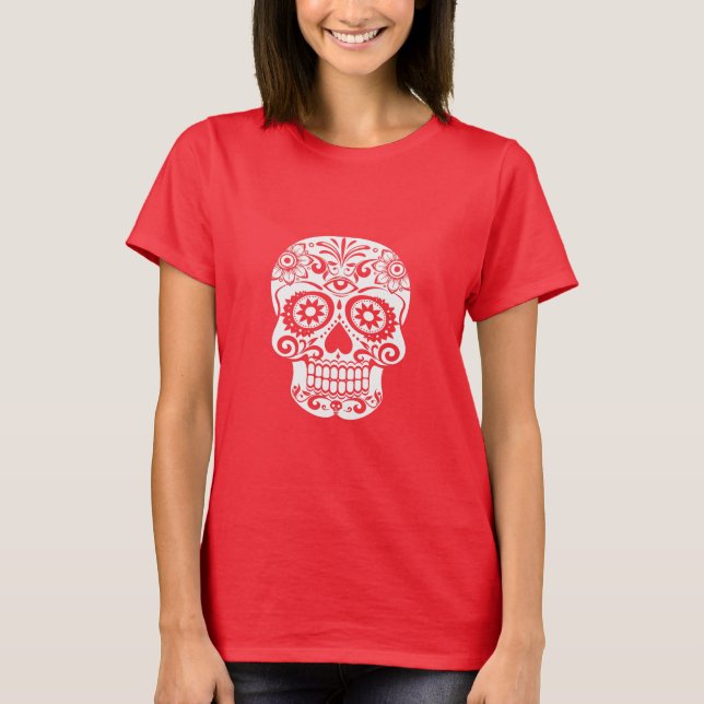 Camiseta Arte de Crânio Ornamentado (Frente)
