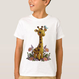 Camiseta Arte de croché de girafa fofa da primavera - prese