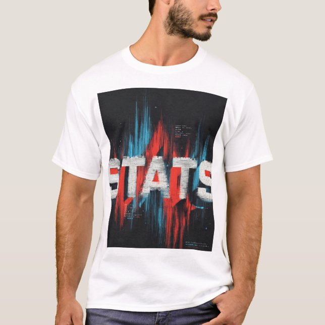 Camiseta Arte de Dados com Erro de Estatísticas  (Frente)
