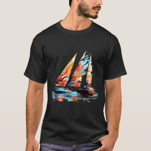 Camiseta Arte de Descoberta de Beleza no Mar de Navegação n