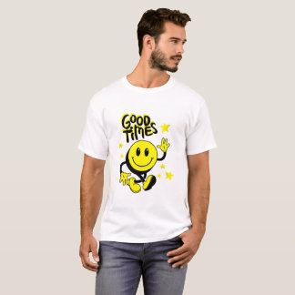 Camiseta Arte de desenho animado com vibrações amarelas fof