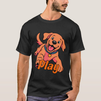 Camiseta Arte de desenho animado de cachorrinho fofo e brin