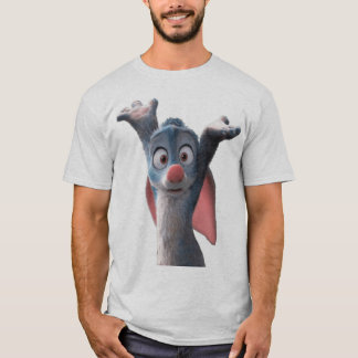 Camiseta Arte de desenho animado de coelho chocado
