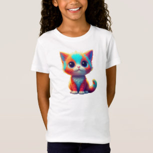 Camiseta Arte de desenho animado de gatinho sentado em arco
