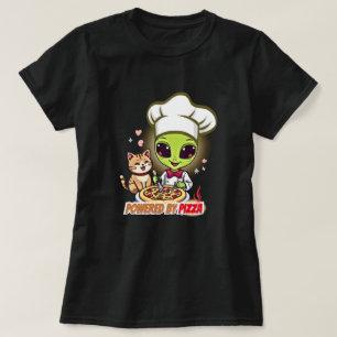 Camiseta Arte de desenho animado de gato chef alienígena pi