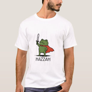Camiseta Arte de desenho animado do sapo super-herói Hazzah