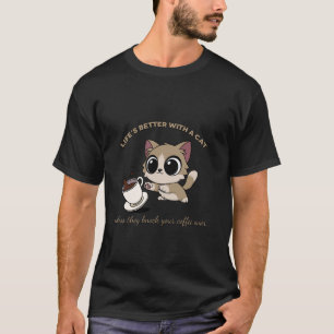Camiseta Arte de desenho animado fofo de gato engraçado der