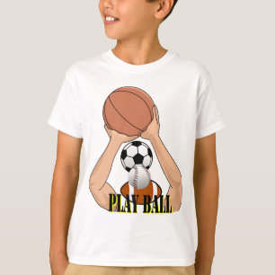 Camiseta Arte de desenho animado para Jogos de Bola