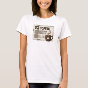 Camiseta Arte de Design de Café Dourado Legal PRIMEIRO SALV