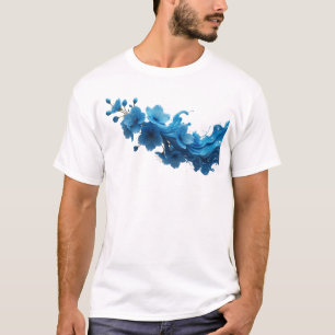 Camiseta Arte de Design de Flor Abstrata Expressiva