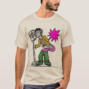 Camiseta Arte de Design Expressionista de Canto Retro