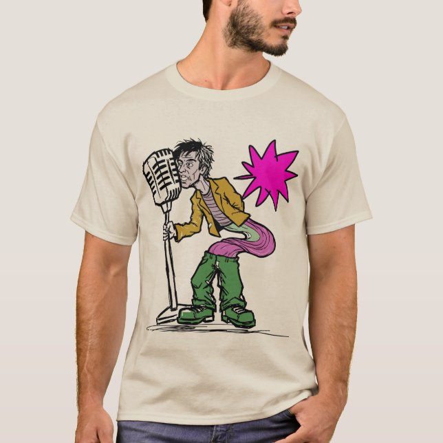 Camiseta Arte de Design Expressionista de Canto Retro (Frente)
